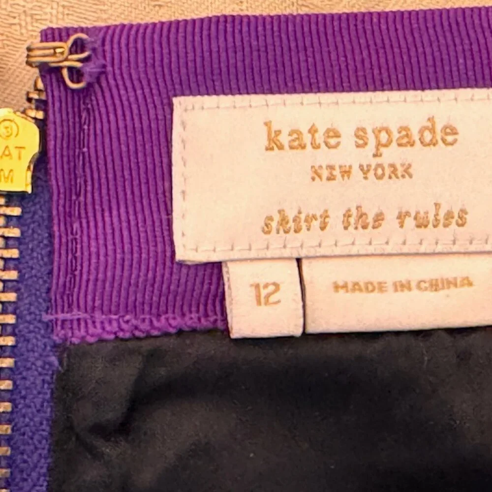 Kate Spade Kylie Jewelbox Purple Striped Tweed Mini Skirt Sz 12, EUC - Picture 9 of 11